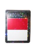 INDONESIA SQUARE COUNTRY FLAG METALLIC BUMPER STICKER DECAL .. SIZE 3" X 4" INCHES .. NEW