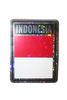 INDONESIA SQUARE COUNTRY FLAG METALLIC BUMPER STICKER DECAL .. SIZE 3" X 4" INCHES .. NEW