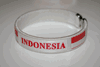 INDONESIA WHITE COUNTRY FLAG FLEXIBLE METAL NYLON BRACELET ... NEW