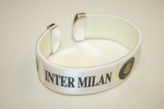 INTER MILAN WHITE SUPER THICK BRACELET WRISTBAND .. FOOTBALL SOCCER CLUB .. NEW