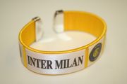 INTER MILAN YELLOW SUPER THICK FLEXIBLE BRACELET WRISTBAND .. FOOTBALL SOCCER CLUB .. NEW