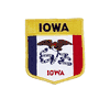 IOWA USA SHIELD FLAG IRON ON PATCH CREST BADGE 3 X 3 1/2 INCHES ... NEW