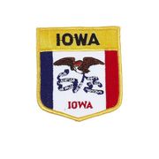 IOWA USA SHIELD FLAG IRON ON PATCH CREST BADGE 3 X 3 1/2 INCHES ... NEW