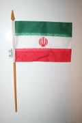 IRAN NATIONAL COUNTRY FLAG 4" X 6" SMALL STICK FLAG ON 10" POLE .. NEW