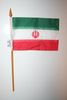 IRAN NATIONAL COUNTRY FLAG 4" X 6" SMALL STICK FLAG ON 10" POLE .. NEW