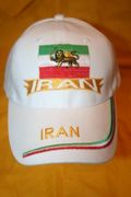 IRAN PERSIAN COUNTRY FLAG WHITE EMBROIDERED HAT CAP .. NEW