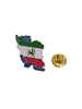 IRAN PERSIAN LION MAP SHAPED METAL LAPEL PIN  SIZE 1 X 1/2 INCH