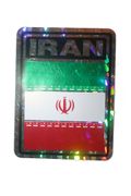 IRAN SQUARE COUNTRY FLAG METALLIC BUMPER STICKER DECAL .. SIZE 3" X 4" INCHES .. NEW