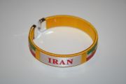 IRAN YELLOW PERSIAN COUNTRY FLAG FLEXIBLE BRACELET WRISTBAND .. NEW