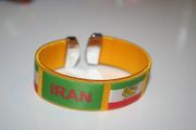 IRAN YELLOW SUPER THICK COUNTRY FLAG FLEXIBLE BRACELET WRISTBAND .. NEW