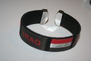 IRAQ BLACK SUPER THICK COUNTRY FLAG FLEXIBLE BRACELET WRISTBAND .. NEW