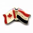 IRAQ / CANADA COUNTRY FLAG SMALL METAL FRIENDSHIP LAPEL PIN BADGE .. NEW