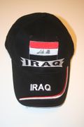 IRAQ COUNTRY FLAG BLACK EMBROIDERED HAT CAP .. NEW