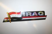 IRAQ COUNTRY FLAG LONG METALIC CAR AUTOMOBILE BUMPER STICKER DECAL EMBLEM .. NEW