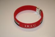 IRAQ RED COUNTRY FLAG FLEXIBLE METAL NYLON BRACELET .. NEW