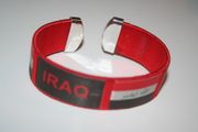 IRAQ RED SUPER THICK COUNTRY FLAG FLEXIBLE BRACELET WRISTBAND .. NEW