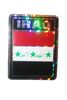 IRAQ SQUARE COUNTRY FLAG METALLIC BUMPER STICKER DECAL .. SIZE 3" X 4" INCHES .. NEW