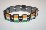 IRELAND COUNTRY FLAG FLEXIBLE METAL SPORTS BRACELET WRISTBAND... FIFA WORLD CUP SOCCER FOOTBALL ... NEW