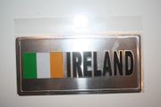 IRELAND COUNTRY FLAG SMALL METAL LICENSE PLATE DECAL STICKER EMBLEM .. NEW