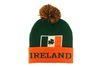 IRELAND GREEN ORANGE COUNTRY FLAG WITH SHAMROCK FLOWER TOQUE HAT WITH POM POM IRELAND GREEN ORANGE COUNTRY FLAG WITH SHAMROCK FLOWER TOQUE HAT WITH POM POM