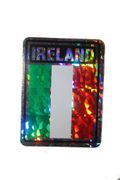 IRELAND SQUARE COUNTRY FLAG METALLIC BUMPER STICKER DECAL .. SIZE 3" X 4" INCHES .. NEW