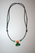 IRISH SHAMROCK GREEN ADJUSTABLE NECKLACE CHOKER .. IRELAND .. NEW