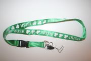 IRISH SHAMROCK GREEN HIGH QUALITY LANYARD KEYCHAIN ... IRELAND .. NEW