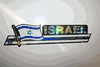 ISRAEL COUNTRY FLAG LONG METALIC CAR AUTOMOBILE BUMPER STICKER DECAL  EMBLEM . NEW