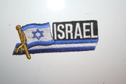 ISRAEL COUNTRY FLAG WORD IRON ON PATCH CREST BADGE . NEW