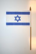 ISRAEL NATIONAL COUNTRY FLAG 4" X 6" SMALL STICK FLAG ON 10" POLE .. NEW