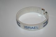 ISRAEL WHITE  COUNTRY FLAG FLEXIBLE BRACELET WRISTBAND .. NEW