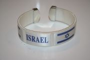 ISRAEL WHITE SUPER THICK COUNTRY FLAG FLEXIBLE BRACELET WRISTBAND .. NEW