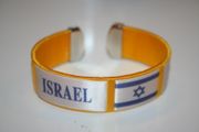 ISREAL YELLOW SUPER THICK COUNTRY FLAG FLEXIBLE BRACELET WRISTBAND .. NEW