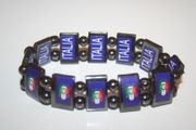 ITALIA 4 STAR COUNTRY FLAG METAL FLEXIBLE DOUBLE SIDED BRACELET ... FIFA WORLD CUP SOCCER FOOTBALL ... NEW