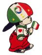 ITALIA 4 STAR FIFA WORLD CUP LITTLE BOY IRON ON EMBROIDERED PATCH CREST BADGE .. ITALY ... NEW
