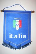 ITALIA 4 STAR FIFA WORLD CUP SOCCER FOOTBALL BLUE HANGING BANNER .. ITALY MEDIUM SIZE .. NEW