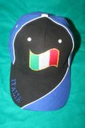 ITALIA BLUE & BLACK COUNTRY FLAG SOCCER FOOTBALL HAT CAP ... NEW
