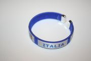 ITALIA BLUE & WHITE FIFA WORLD CUP LOGO FLEXIBLE C BRACELET WRISTBAND ..ITALY ..NEW
