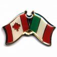 ITALIA / CANADA COUNTRY FLAG SMALL METAL FRIENDSHIP LAPEL PIN BADGE .. ITALY ... NEW