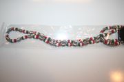 ITALIA COUNTRY FLAG COLORS 14 INCH NECKLACE ... FIFA WORLD CUP SOCCER FOOTBALL ..NEW
