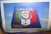 ITALIA FIFA WORLD CUP 4 STAR LOGO ROYAL PLUSH THROW BLANKET 78" X 94" ... NEW