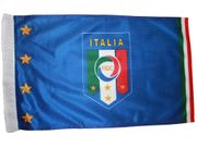 ITALIA ITALY 12" X 18" INCHES FIGC LOGO HIGH QUALITY FLAG WITH SLEAVE WITHOUT STICK .. FIFA SOCCER WORLD CUP .. NEW