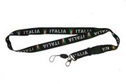 ITALIA ITALY BLACK COUNTRY FLAG LANYARD KEYCHAIN PASSHOLDER NECKSTRAP ... NEW