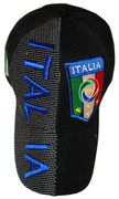 ITALIA ITALY BLACK  FIGC LOGO FIFA SOCCER WORLD CUP EMBOSSED HAT CAP.. NEW