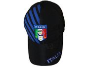 ITALIA ITALY BLACK WITH BLUE STRIPES  FIGC LOGO  FLEXFIT HAT CAP .. FIFA SOCCER WORLD CUP .. NEW