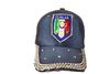 ITALIA ITALY FIGC LOGO FIFA WORLD CUP DENIM RHINESTONE EMBOSSED HAT CAP
