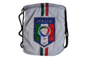 ITALIA ITALY WHITE FIGC LOGO FIFA WORLD CUP DRAWSTRING KNAPSACK BAG , SIZE: 14" X 18" INCH 