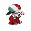 ITALIA LITTLE BOY COUNTRY FLAG IRON ON EMBROIDERED PATCH CREST BADGE .. ITALY .. NEW
