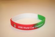 ITALIA RED WHITE AND GREEN FLAG COLORS "WORLD CUP CHAMPIONS 2006" SILICONE BRACELET (ADULT AND KIDS SIZES