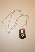 ITALIA SOCCER COUNTRY FLAG METAL DOG TAG NECKLACE ...I TALY  ITALIAN .. NEW